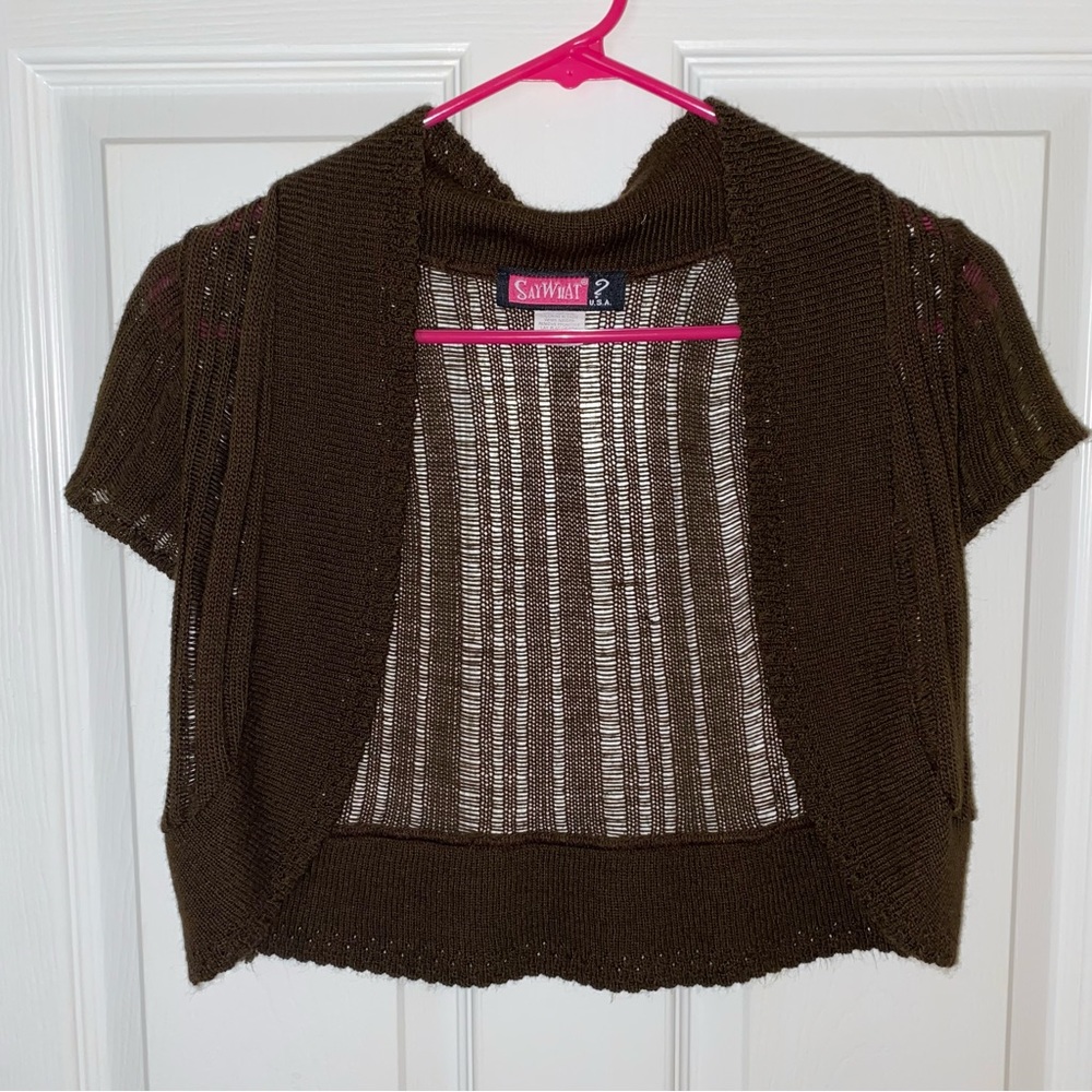 Say What? Juniors Large Knit Shrug